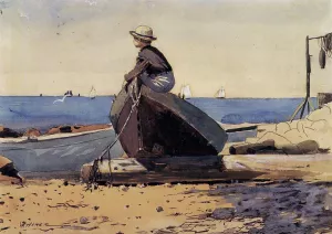 Waiting for Dad also known as Longing by Winslow Homer Oil Painting Reproduction