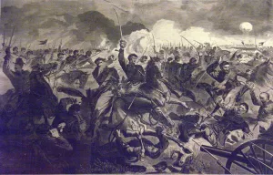 War for the Union 1862 - A Cavalry Charge by Winslow Homer - Hand-Painted Oil Painting Reproduction