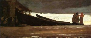 Watching a Storm on the English Coast by Winslow Homer Oil Painting Reproduction