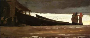 Watching a Storm on the English Coast by Winslow Homer - Hand-Painted Oil Painting Reproduction