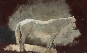 White Mare by Oil Painting Reproduction