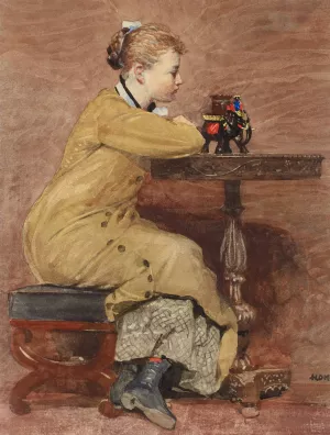 Woman and Elephant by Winslow Homer - Hand-Painted Oil Painting Reproduction