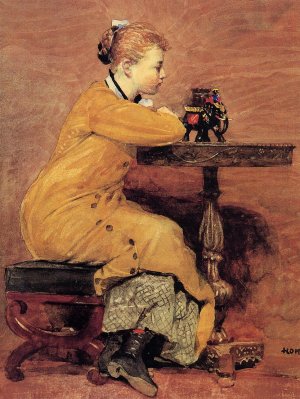 Woman and Elephant by Winslow Homer Oil Painting Reproduction