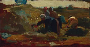 Women Working in a Field by Oil Painting Reproduction