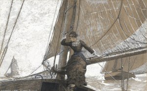 Main Product Photo of Yachting Girl Painting by Winslow Homer